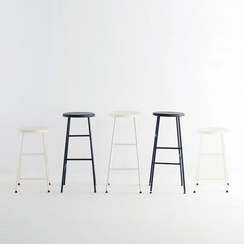 Industrial Iron Backless Barstool Simple Indoor Tall Stool with Square Seat 1 Piece