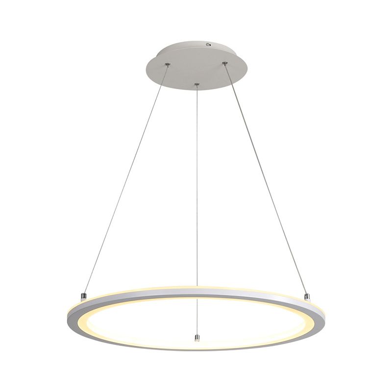 Lampada a ciondolo a ciondolo cucina circolare Acrilico LED Minimalista LED in bianco, larghezza 16 "/19.5" /31,5 "
