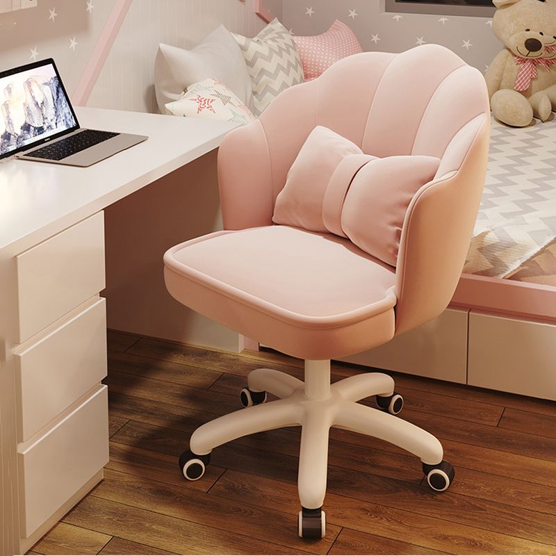 Faux Leather Desk Chair Contemporary Pillow Included Office Chair with Wheels