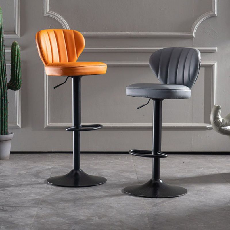 Metal Contemporary Kitchen Dining Room Stool Adjustable Height Armless Barstool