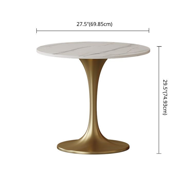 Scandinavian Kitchen Dining Room Set with Sintered Stone Top and Metal Base Dining Set