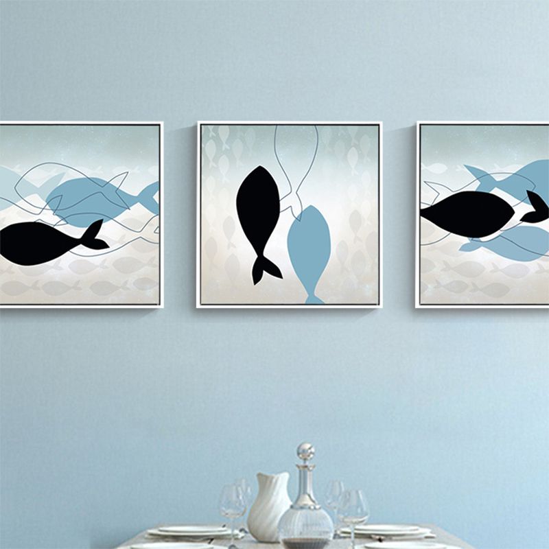 Great Whale Wall Decor Textured Children's Art for Kids Bedroom Painting, Multiple Sizes