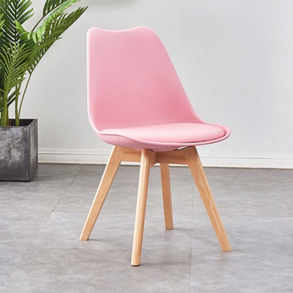 Eames Armless Dining Chairs Scandinavian Side Dining Chairs with Wood Legs