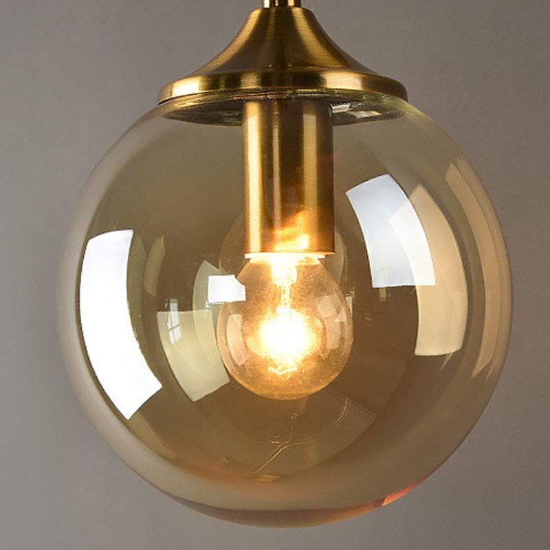 Lampe murale en laiton moderne sphérique simple sphérique 1 de tête
