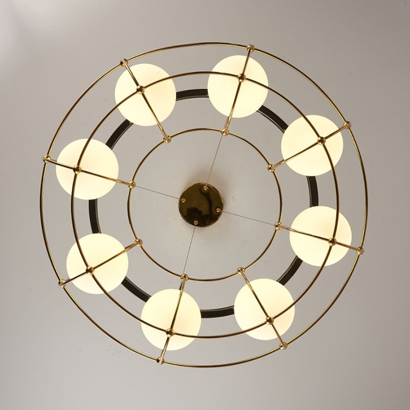 Ball Shape Glass Island Pendants Modern Multi Lights Island Pendant Lights in Gold