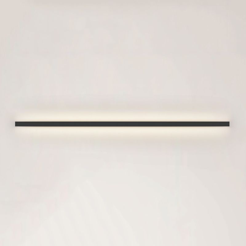 Linear Shape Metal Wall Lighting Idea Modern Style 1 Light Wall Light Sconce in Black
