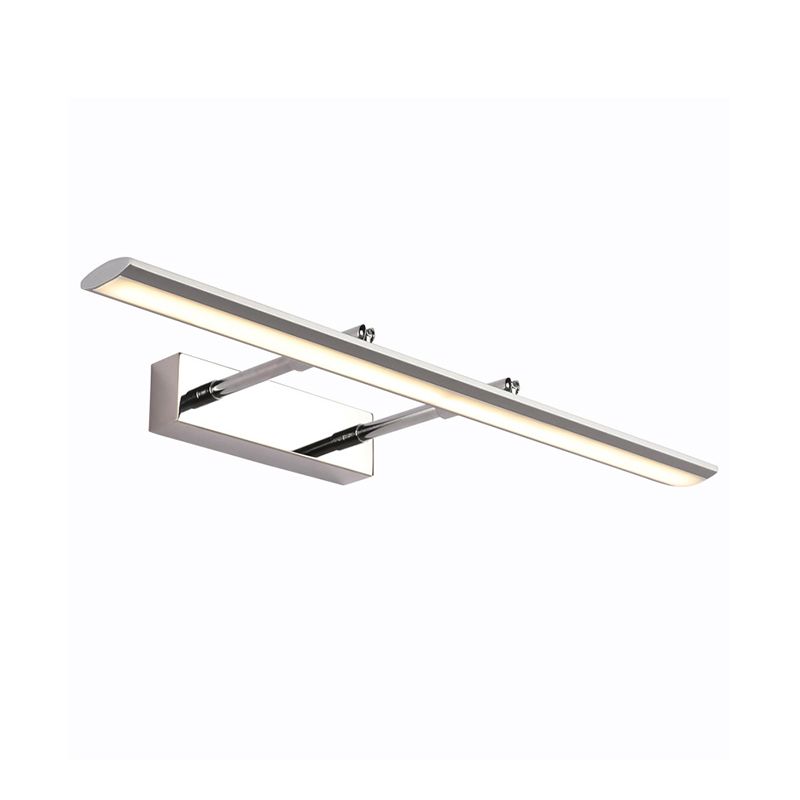 Éclairage de vanité des toilettes à LED Minimaliste de la lumière murale en argent avec une teinte en métal allongée