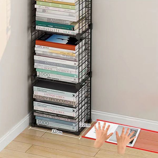 Contemporary Geometric Book Shelf 8.66" Wide Metal Shelf Bookcase