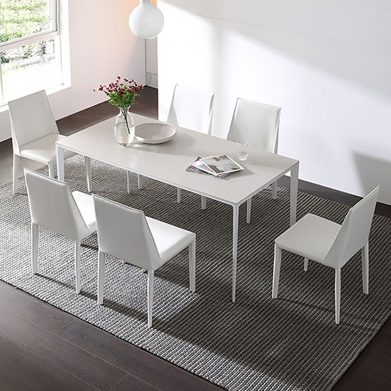Modern Style Rectangle Table Set 1/2/4/5/6/7 Pieces Dining Set with Metal Legs