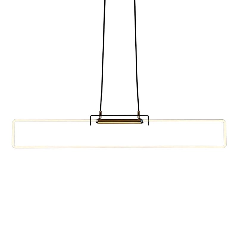 Modern Style Rectangle Hanging Pendant Light Resin 1 Light Pendant Light Fixture