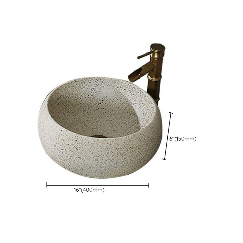 Modern Vessel Bathroom Sink Porcelain Vessel Lavatory Sink with Faucet