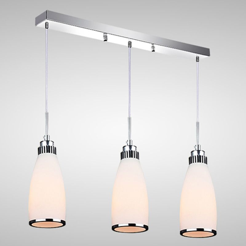 Modern Conical Pendant Ceiling Light Glass Dinning Room Ceiling Pendant Lamp in Silver