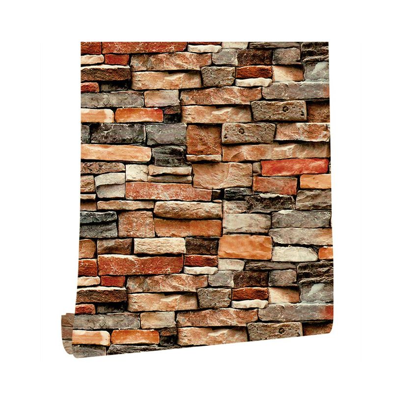 Colorful Brick Wallpaper Roll Industrial Smooth Wall Art for Cloth Shop, Peel and Stick