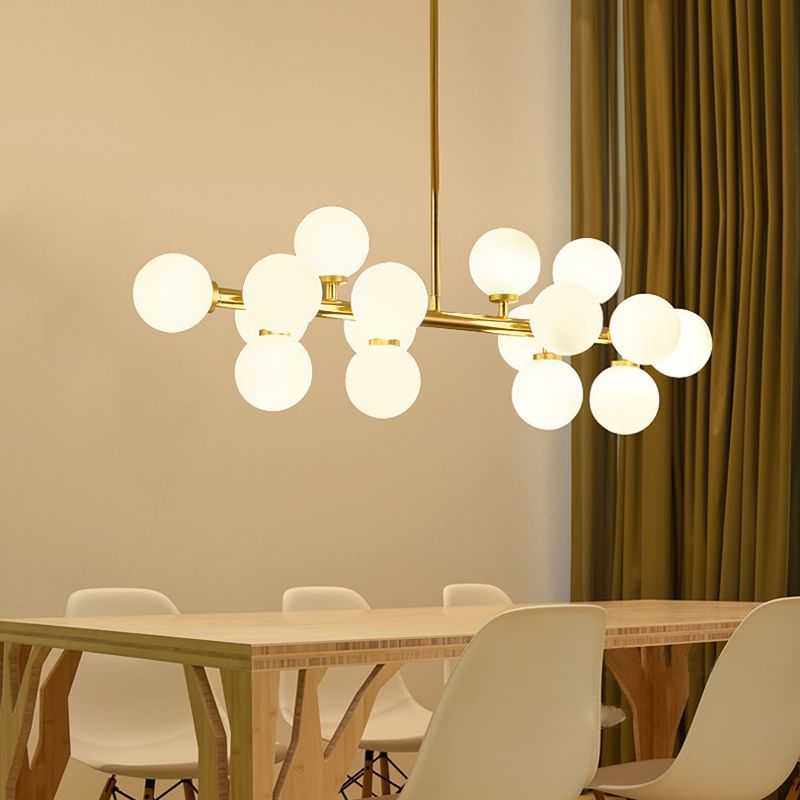 Bubbles Dinning Room Island Pendant Light Glass Minimalistic Island Lighting in White