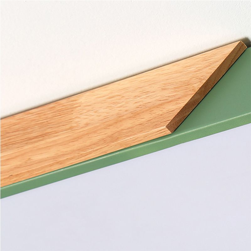 Plafonnier carré de chambre à coucher, éclairage encastré vert nordique avec abat-jour en bois et acrylique pour enfants