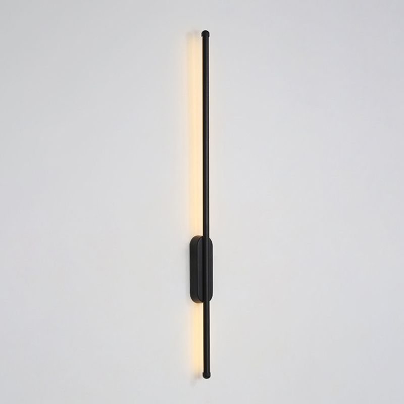 Contemporary Linear Sconce Lights Metal 1 Light Wall Mount Light Fixture in Black