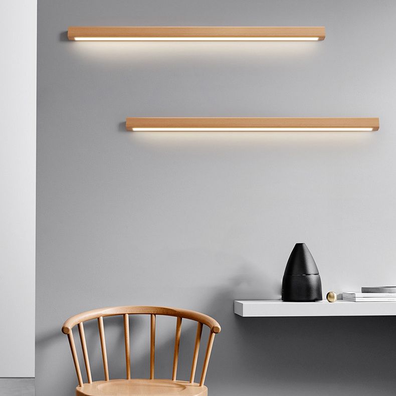 Modern Creative Wall Light Wood Bedside Wall Sconce Light for Living Room