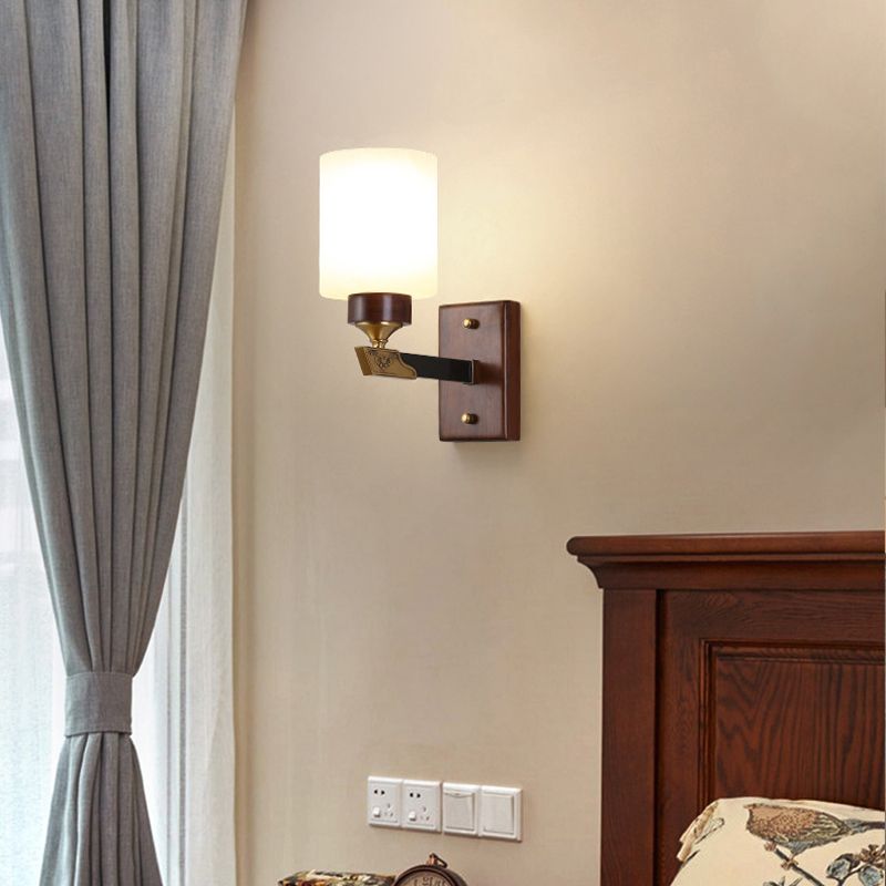 1 Light Wall Sconce Lighting Modern Wood Wall Light Fixture for Dining Room