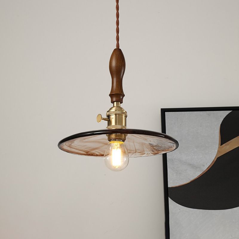 Amber 1 Light Pendant Lighting Industrial Style Glass Sanging Hanging Light for Bedroom