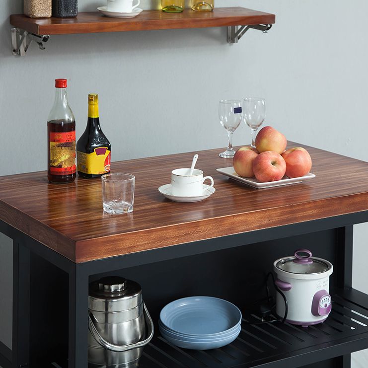 Modern Stationary Prep Table Wood Rectangular Prep Table for Home Use