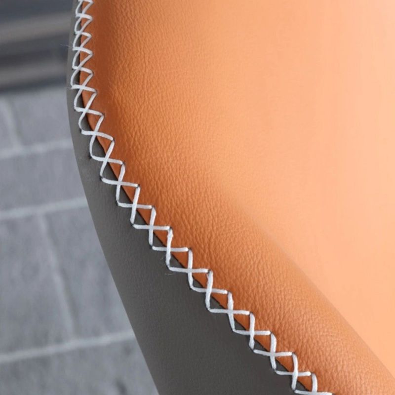 Industrial Metal Dining Armless Chair Faux Leather Dining Chairs for Restaurant Use