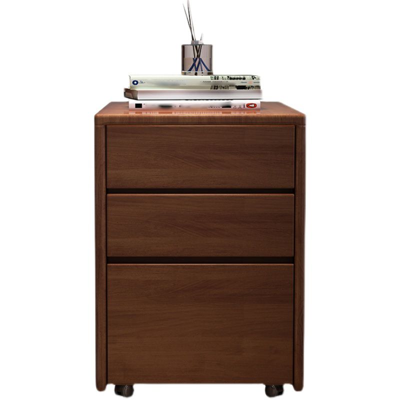 Modern Square Wood Cabinet on Wheels Side Cabinet with Drawer