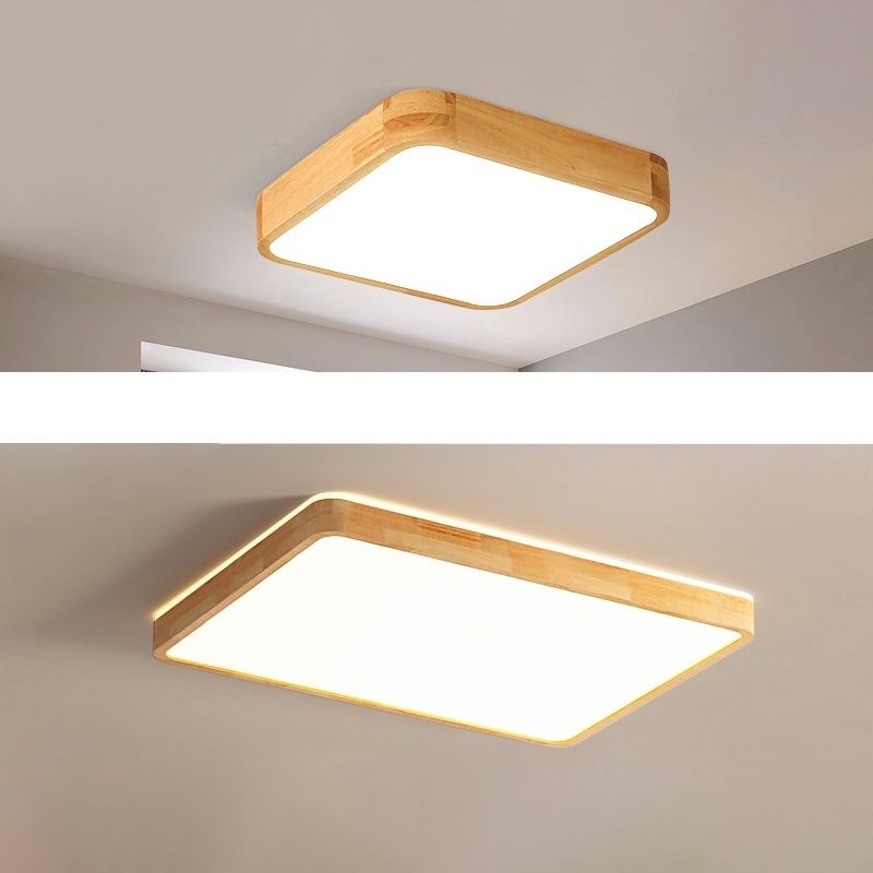 Bois Couleur Voyant Réel Ceiling Light in Modern Concise Style Plafond Fixture avec Shade Acrylique