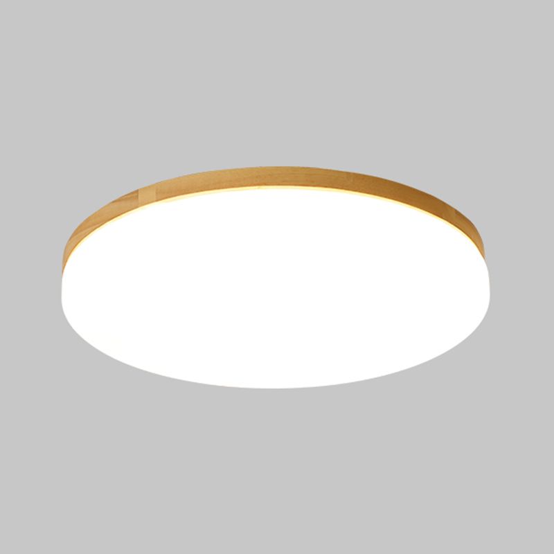 Modern Style Round Ceiling Light Wood LED Flush Mount Light for Living Room
