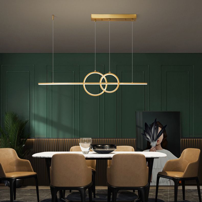 Metal Linear Island Lighting Modern Multiple-Light Island Pendant Lights