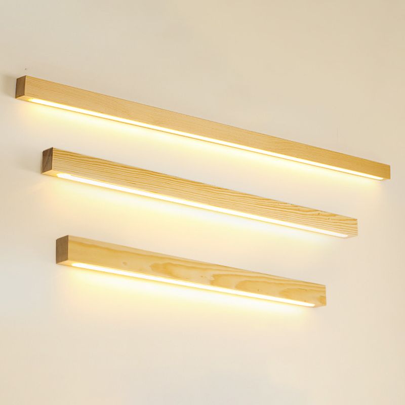 Iluminación de montaje de pared LED minimalista iluminación lineal montada en la pared con sombra de madera
