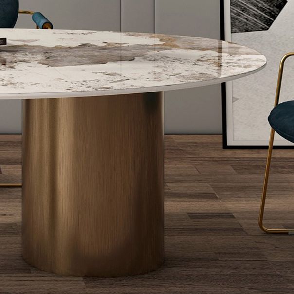 Glam 1/4/5 Pieces Dining Set Oval Sintered Stone Dining Table Set for Dining Areas