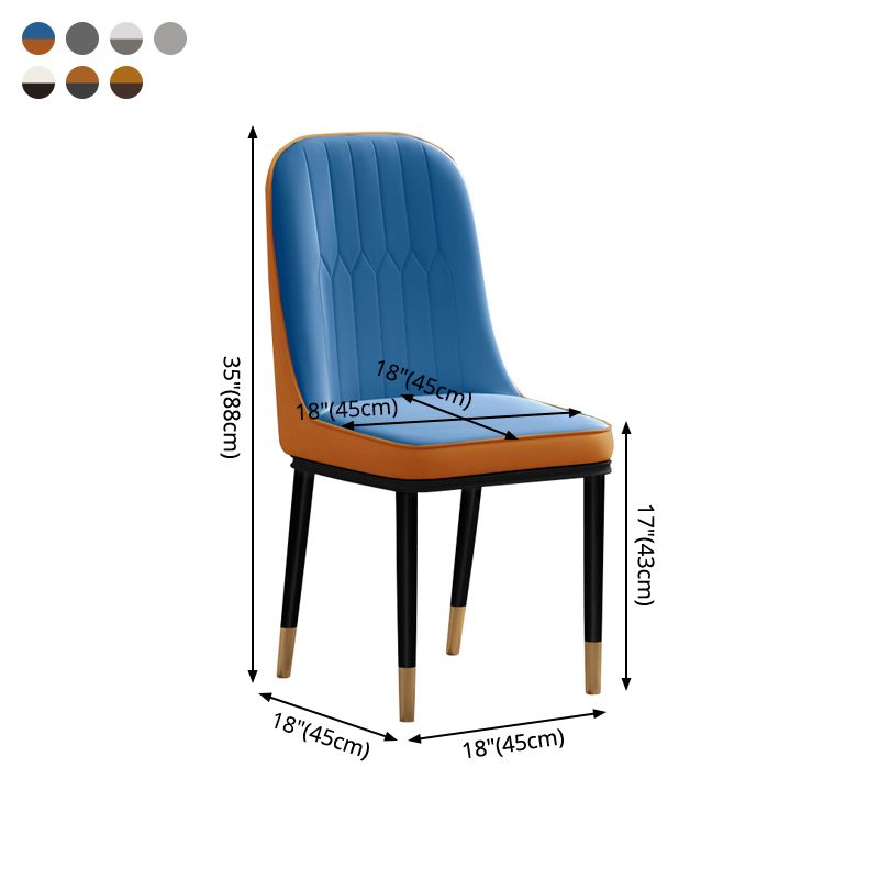 Silla de comedor de estilo escandinavo, silla acolchada con respaldo sólido de comedor de metal