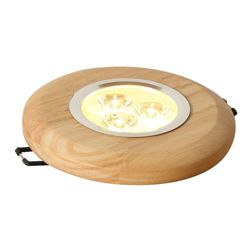 Plafonnier LED pour couloir circulaire, luminaire de plafond en bois de Style concis moderne