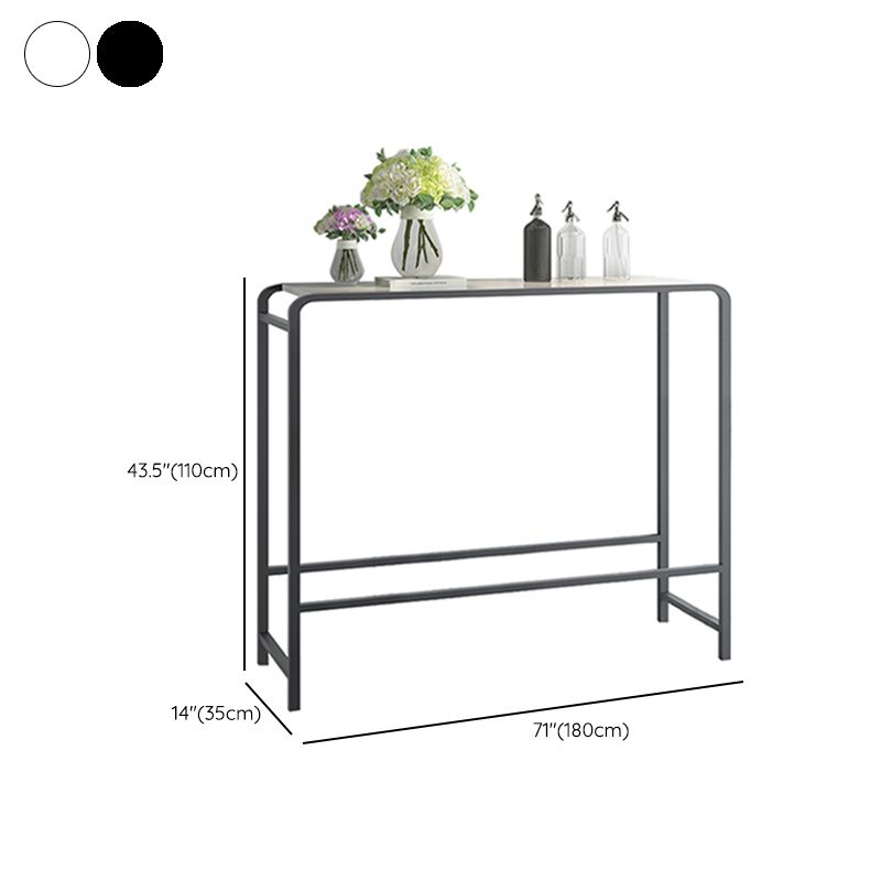 Modern Bar Dining Table Rectangle Indoor Bar Stool Table with Footrest