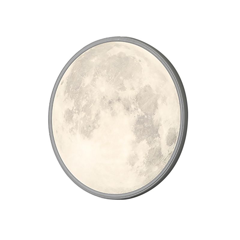 LED Modern Metal Wall Sconce Circular Shape Wall Light with Acrylic Shade for Bedroom