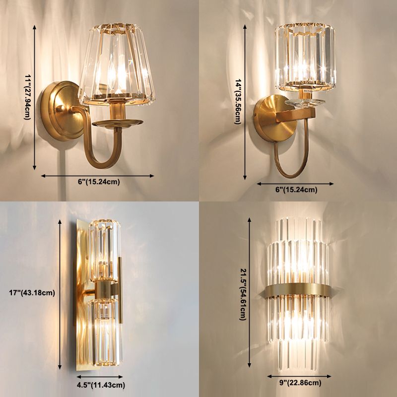 Lampada a parete postmoderna a parete 2 heele lampade con un ombra di cristallo chiaro