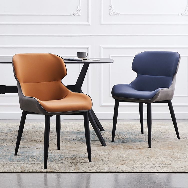 Sillas tapizadas de cuero de estilo nórdico, sillones Wingback Parsons