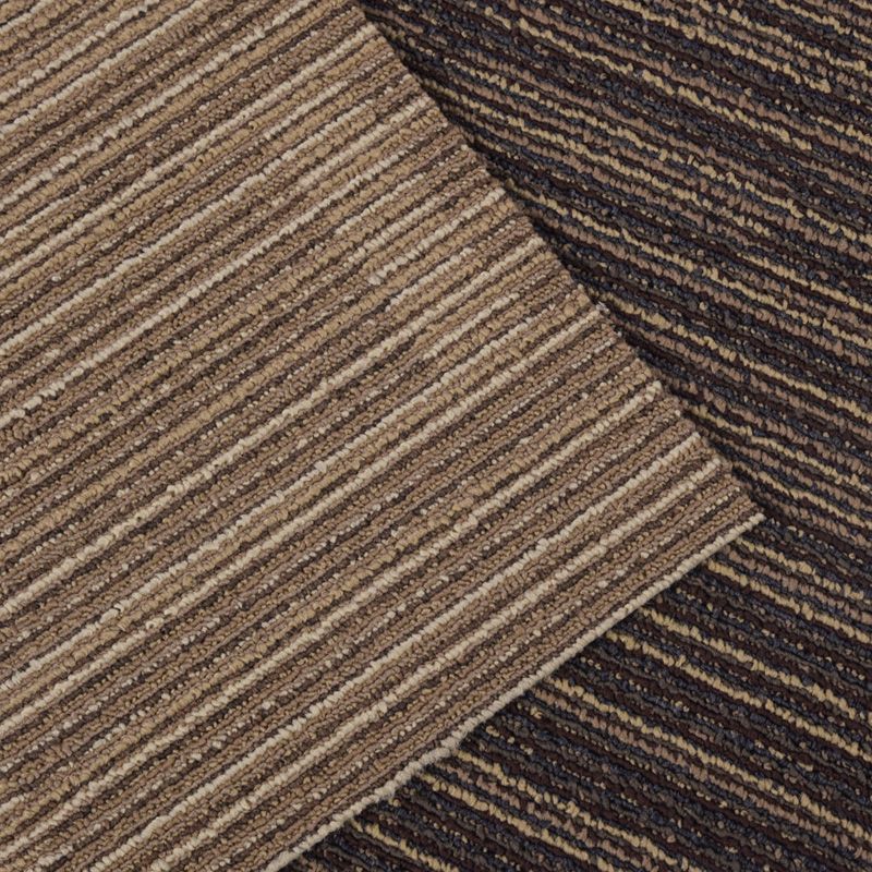 Carpet Tile Non-Skid Fade Resistant Striped Loose Lay Carpet Tiles Living Room