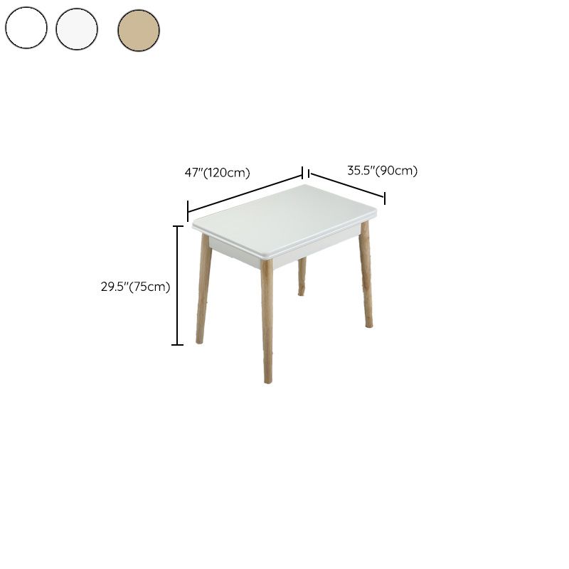 Modern Scalable Rectangle Dining Table Rubber Base for Dining Room