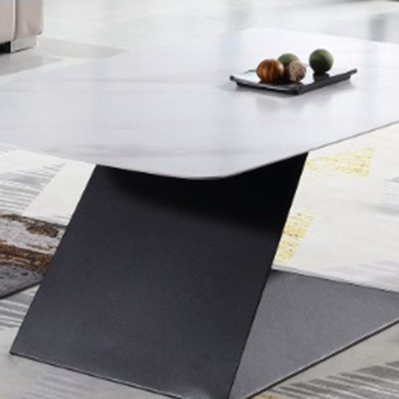 Pedestal 1 Single Coffee Table Luxurious Stone Top Cocktail Table