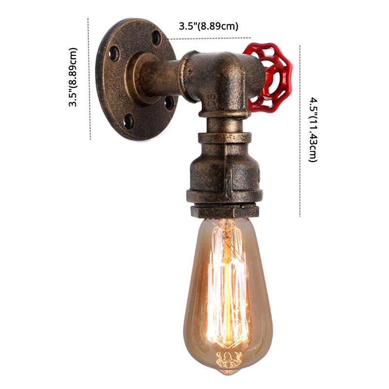 Luz de pared de tubería creativa simple Dispare 1 Lámpara de pared de bombilla desnuda para la cafetería de la barra