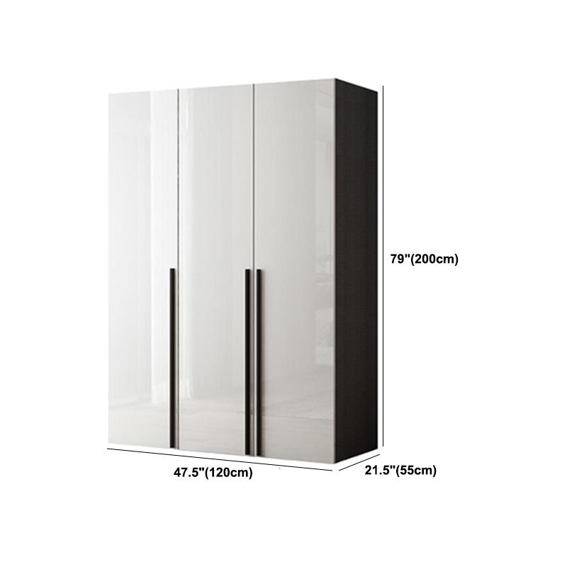 Manufactured Wood Glossy White Cabinet Modern Storage Cabinet with Hinged Doors