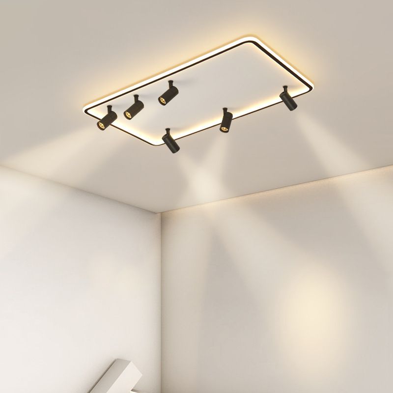 Projecteur de plafond encastré rectangulaire Simple, luminaire sur rail LED pour salon