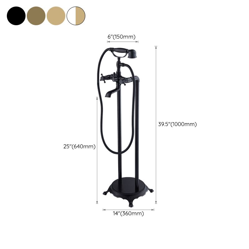 Floor Mounted Metal Freestanding Tub Filler High Arc Freestanding Tub Filler Trim
