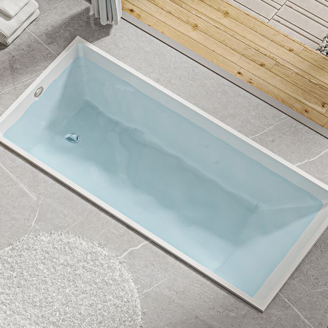 Contemporary Drop-in Soaking Bathtub Rectangle Acrylic Bathtub in White
