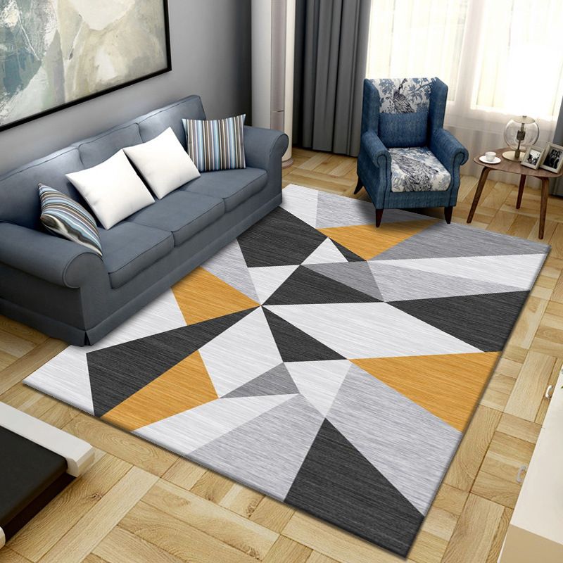 Leisure Geometric Rug Washable Simplicity Rug Stain Resistant Polyester Carpet for Home Decor