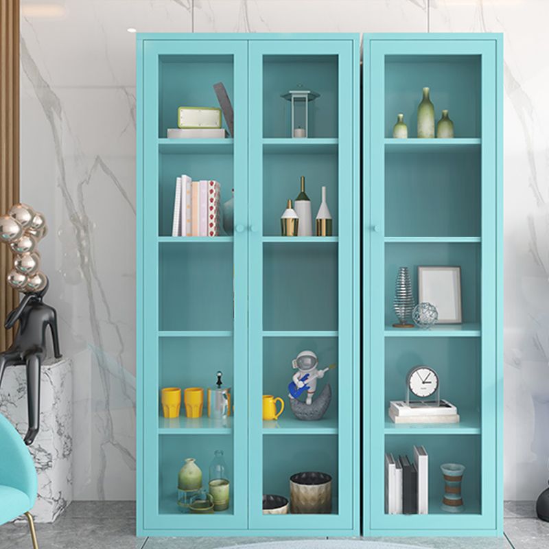 Contemporary Metal Bookshelf with Doors, Bookshelf for Any Room
