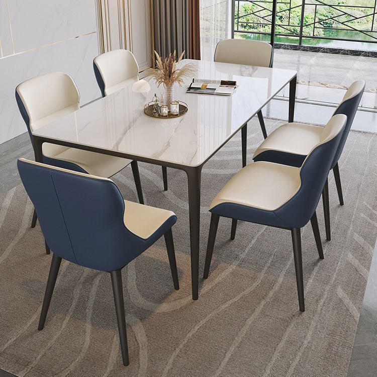 Sintered Stone Home Dining Table Industrial Rectangle Kitchen Table