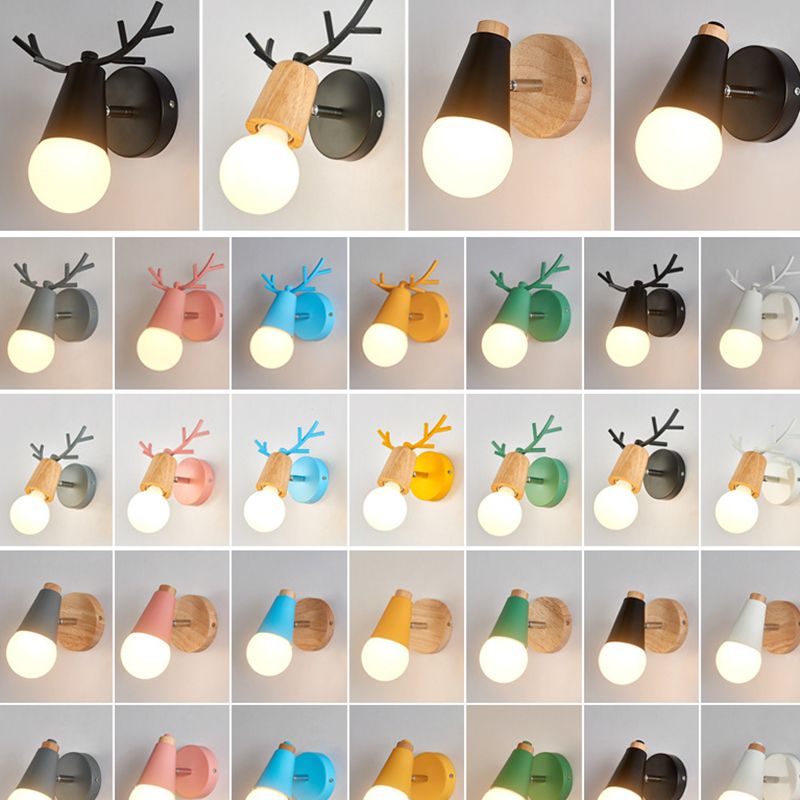 Ángulo ajustable 1 Luz de luz CONO Luz de pared Macaron Minimalista Metalista de metal de estilo