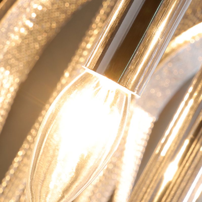 Chaînes drapées Light Light Contemporary Aluminium 2 têtes Laut de table de salon en argent